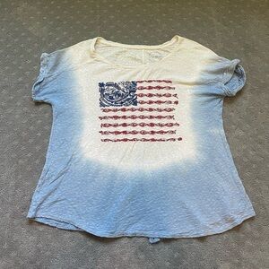 Lucky Brand American Flag Inspired Top Size XL